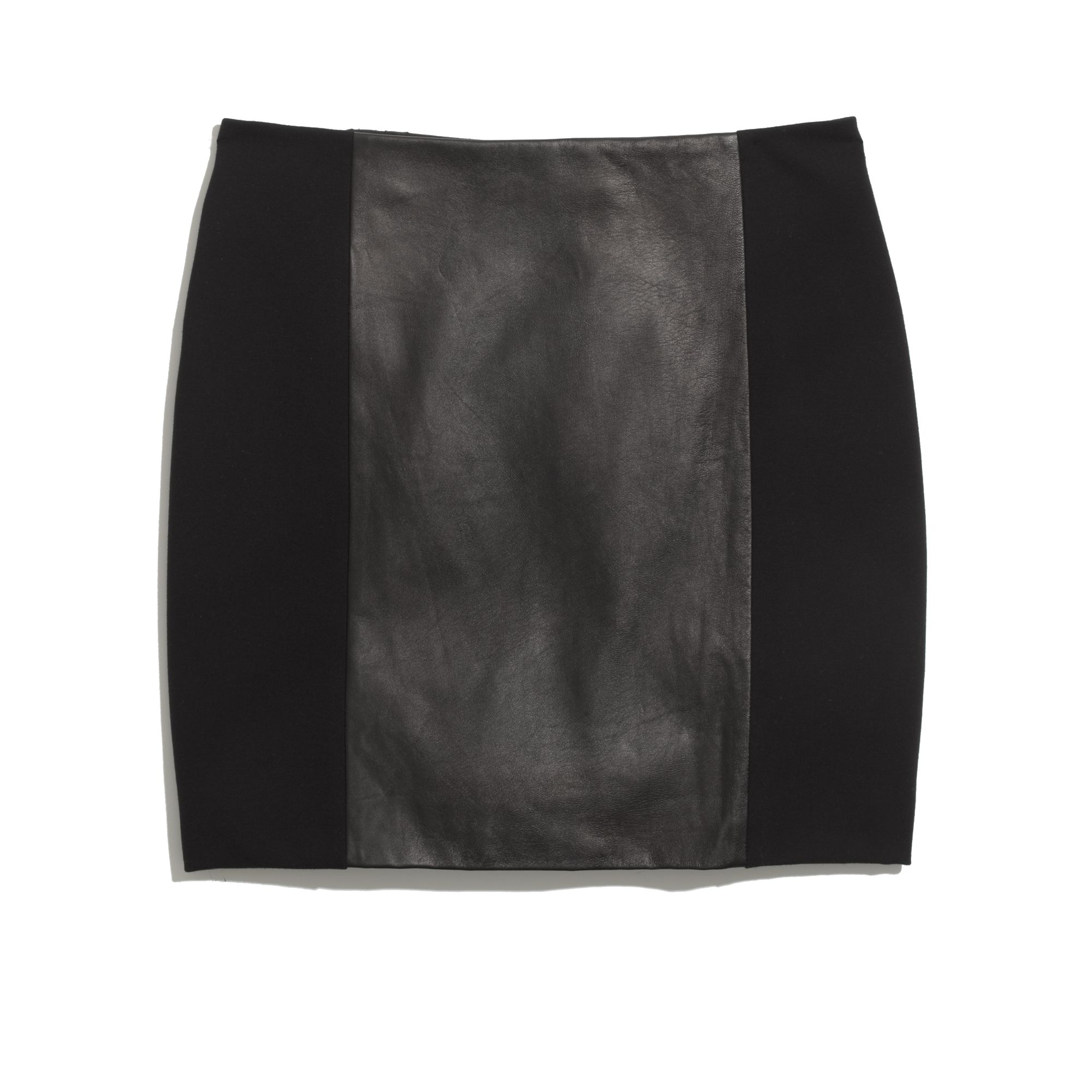 Lyst - Madewell Leather Panel Skirt in Black