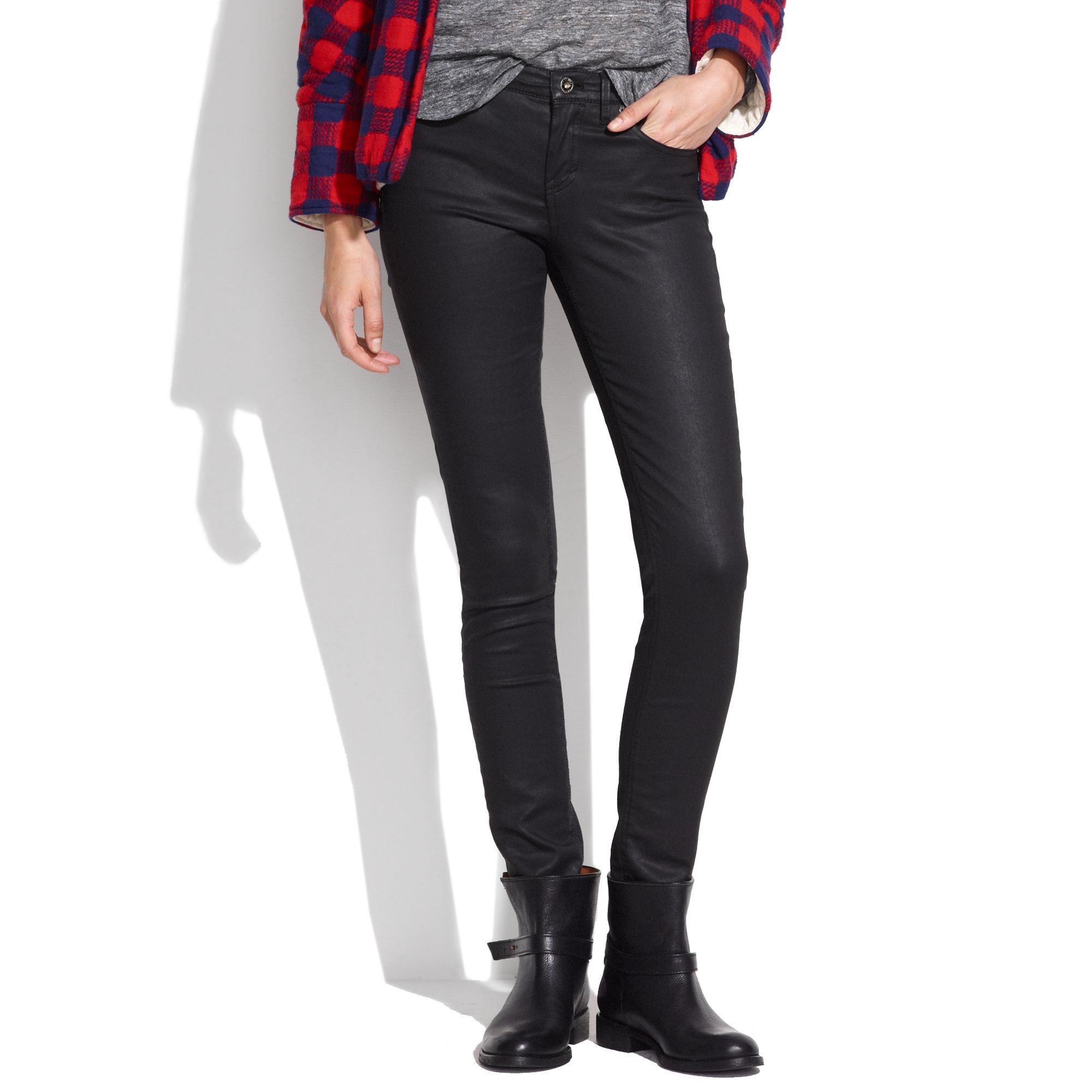 Lyst - Madewell Skinny Skinny Coated Jeans in Black