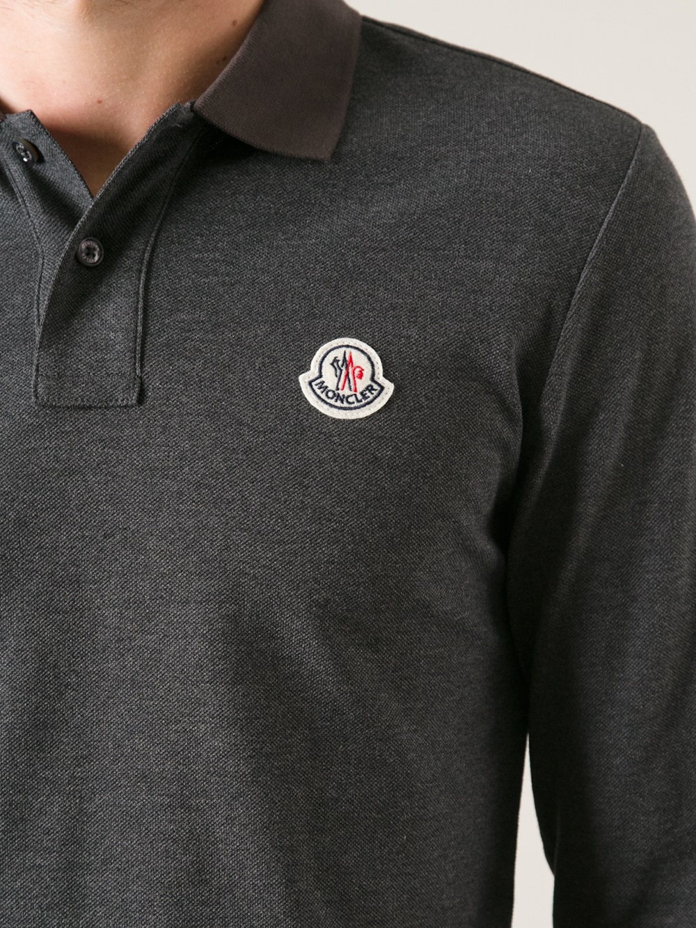 moncler polo grey long sleeve