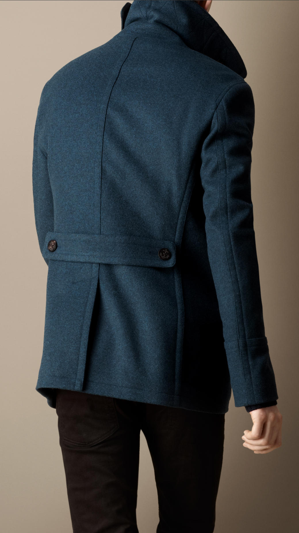 Burberry Wool Cashmere Pea Coat in Blue for Men | Lyst