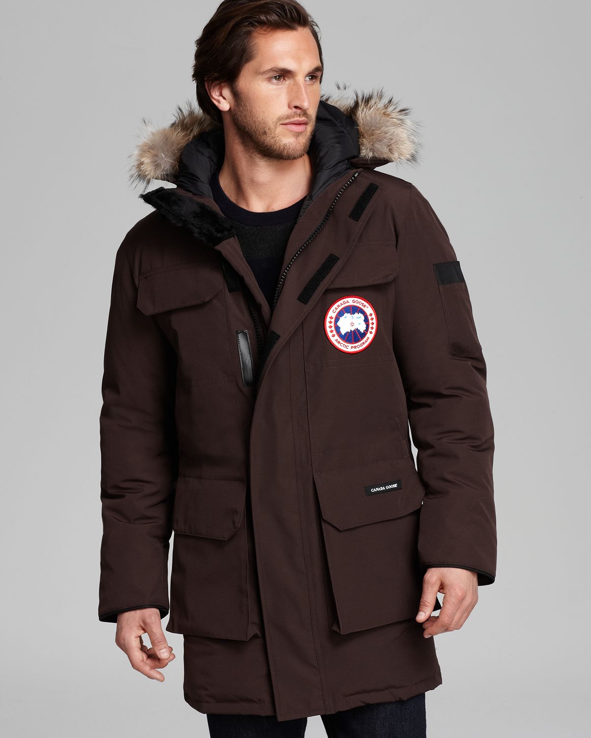 Canada goose Citadel Parka with Fur Hood in Brown for Men | Lyst