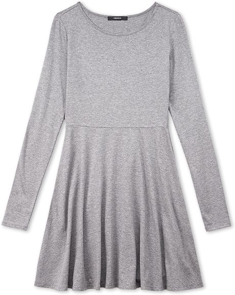 Forever 21 Casual Fit Flare Dress in Gray (Heather grey) | Lyst