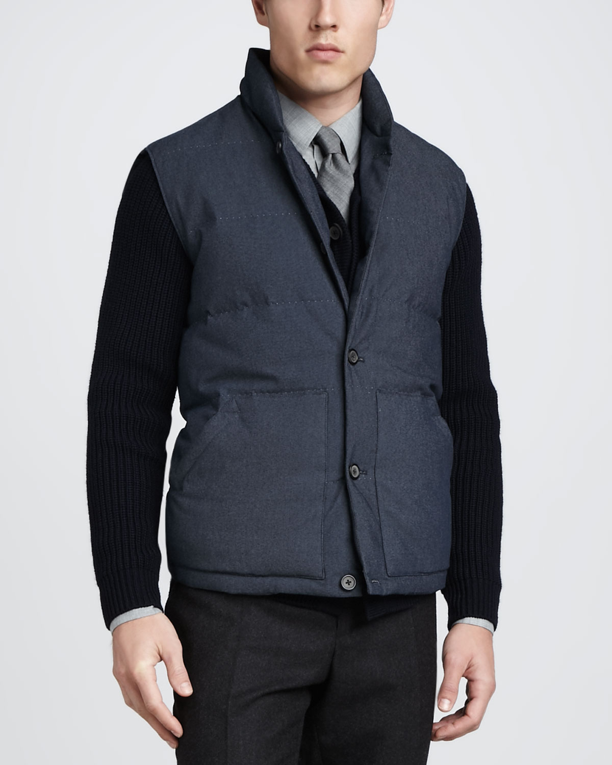 Vince Down Quilted Puffer Vest in Blue for Men (NAVY) | Lyst
