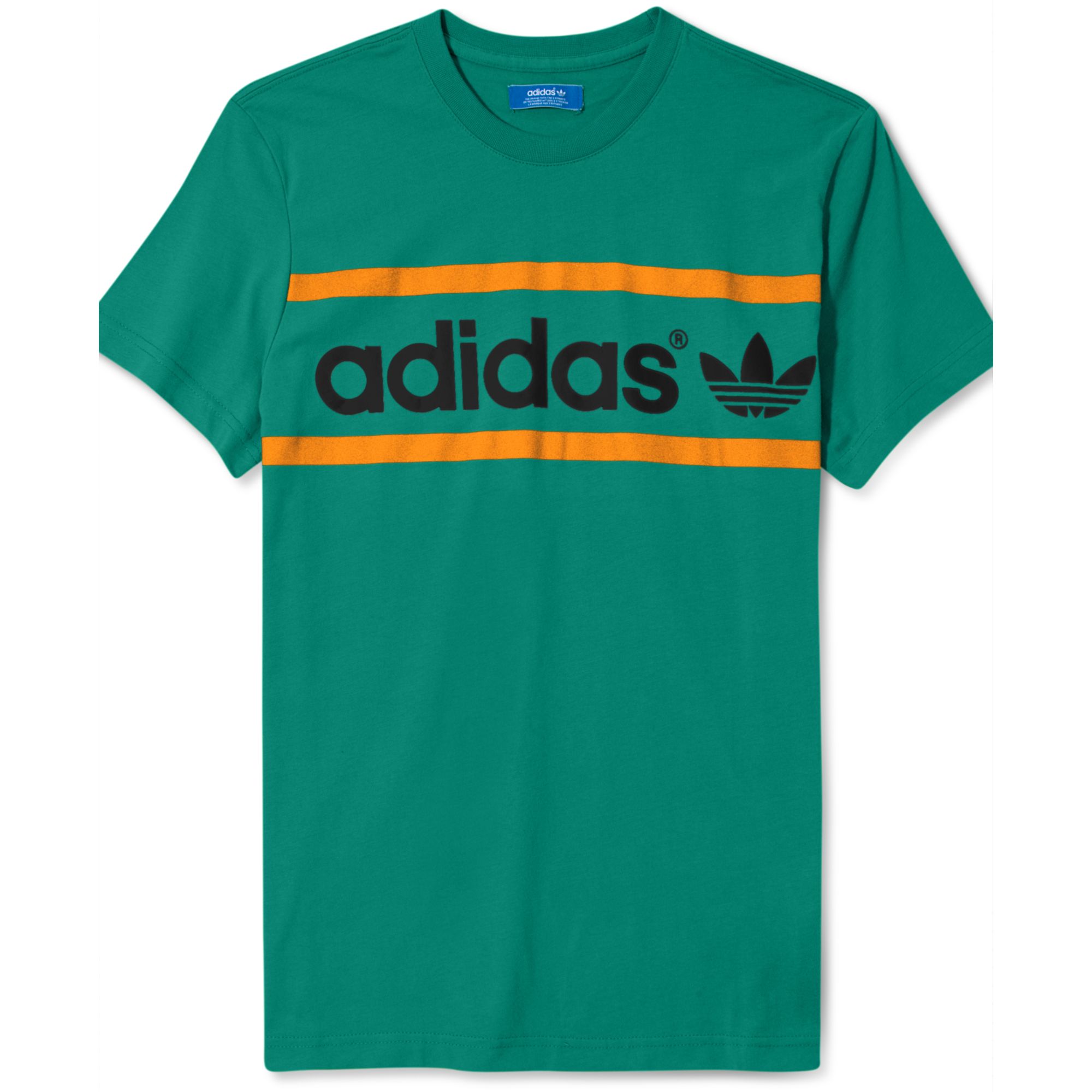 Adidas Originals Heritage Logo T Shirt in Green for Men (Blast Emerald ...