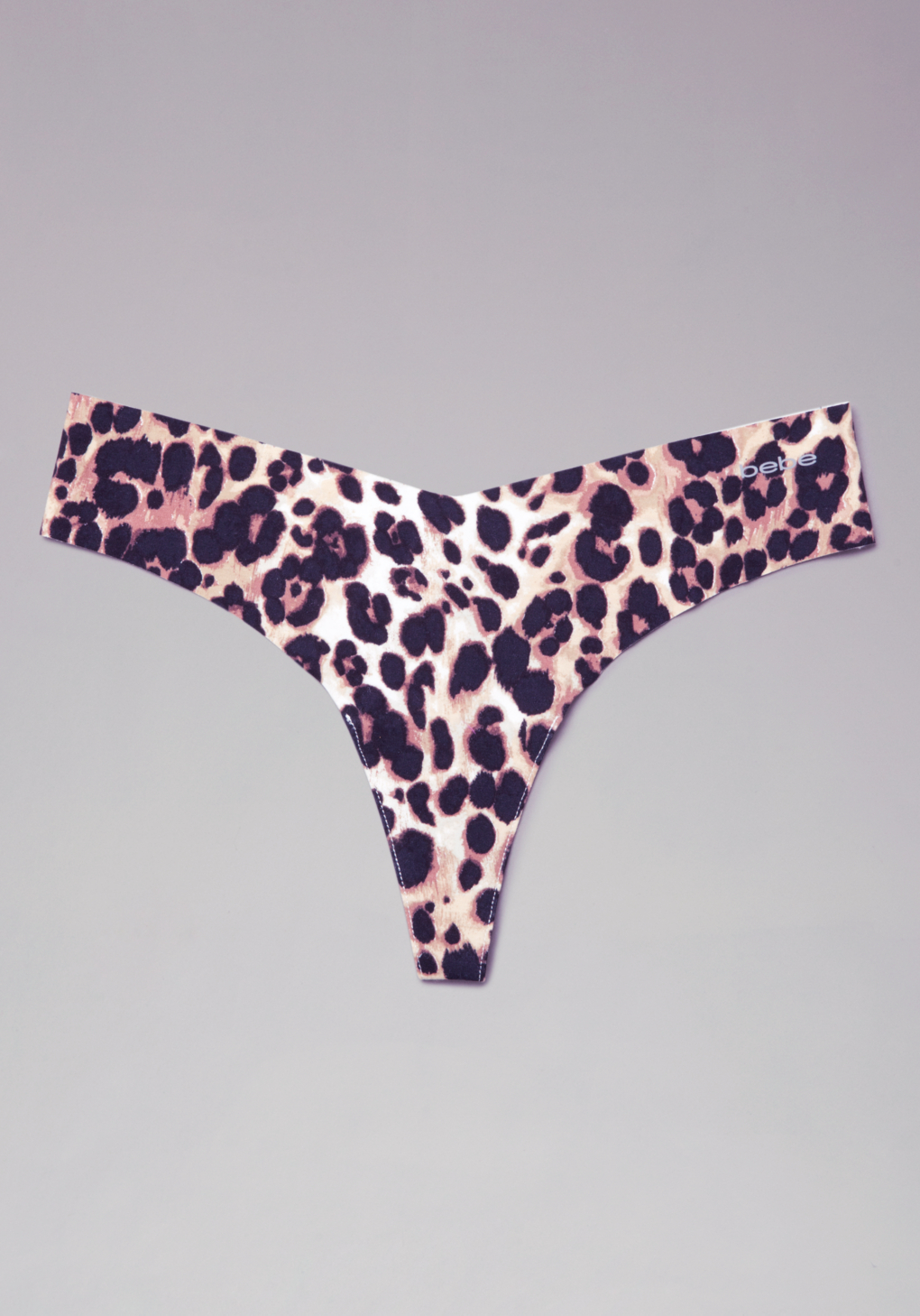 Lyst - Bebe Laser Cut Cotton Thong in Pink