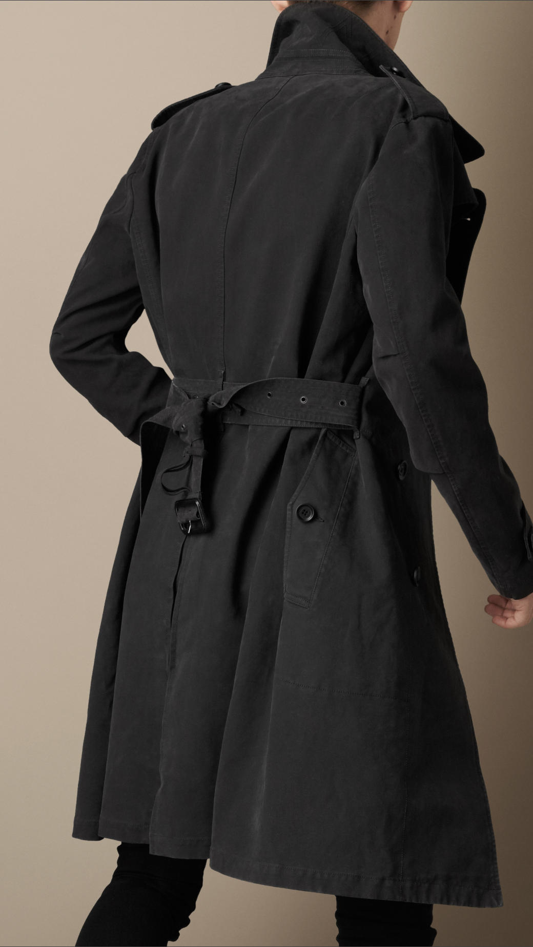 Lyst - Burberry Long Brushed Cotton Military Trench Coat in Black for Men