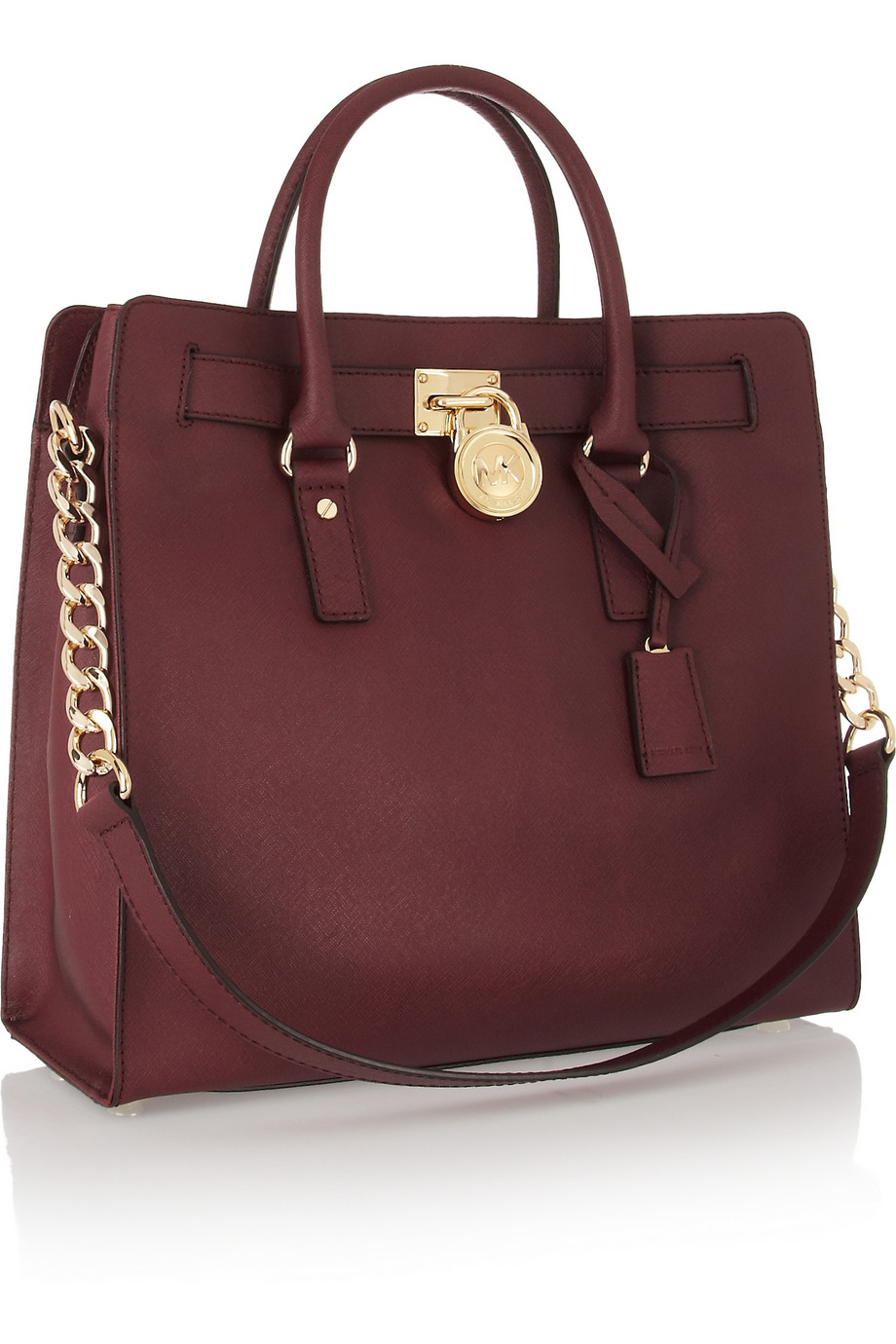 Michael Michael Kors Hamilton Large Textured Leather Tote in Purple - Lyst