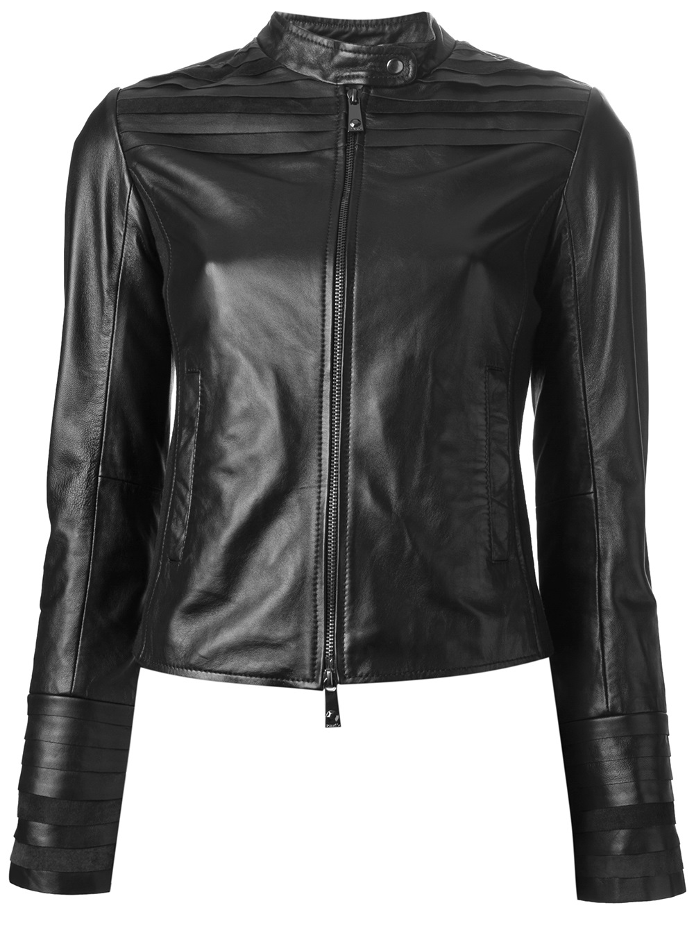 Pinko Pinko Cropped Leather Jacket in Black | Lyst