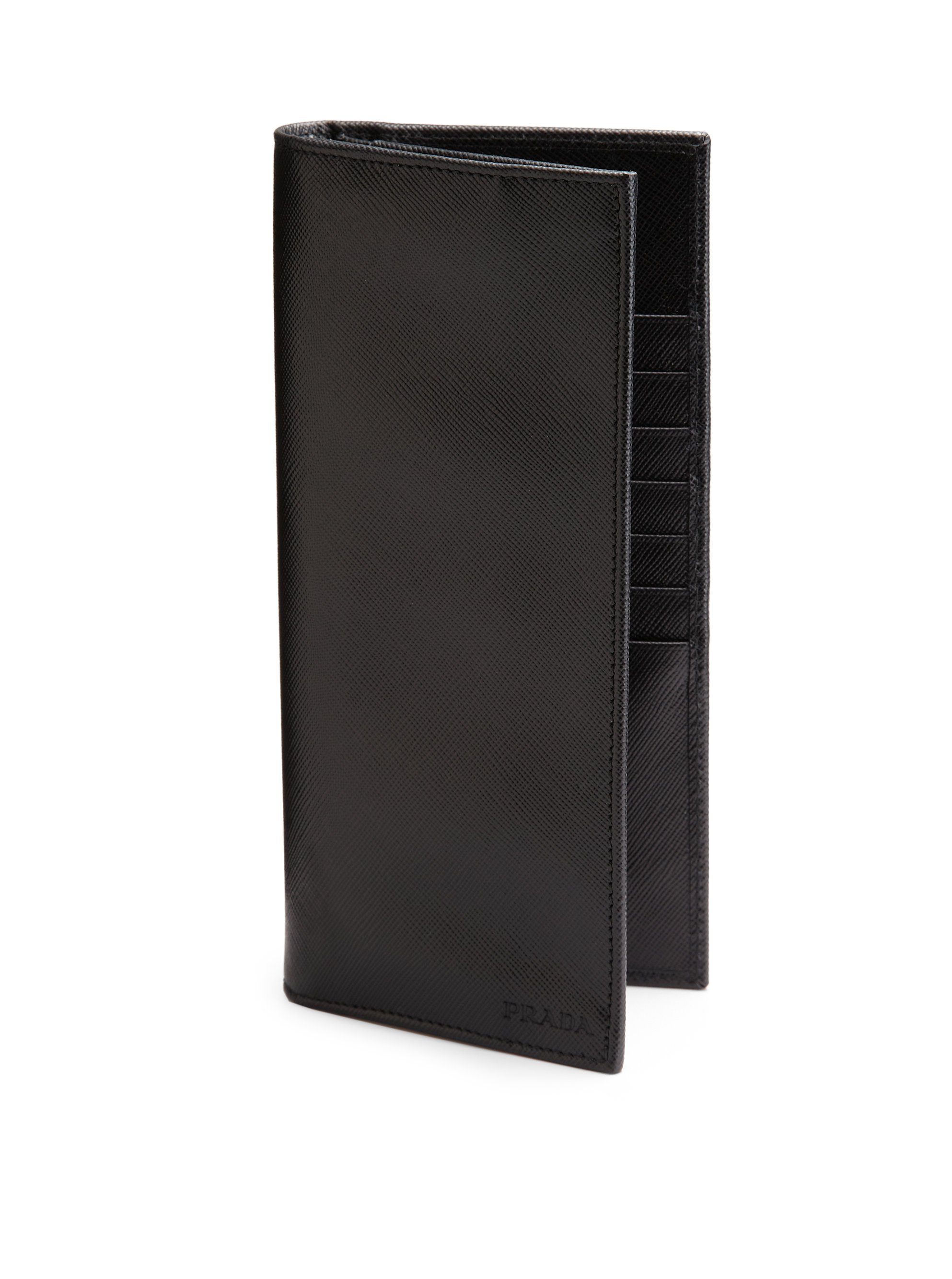 Prada Saffiano Leather Document Holder in Black for Men | Lyst  