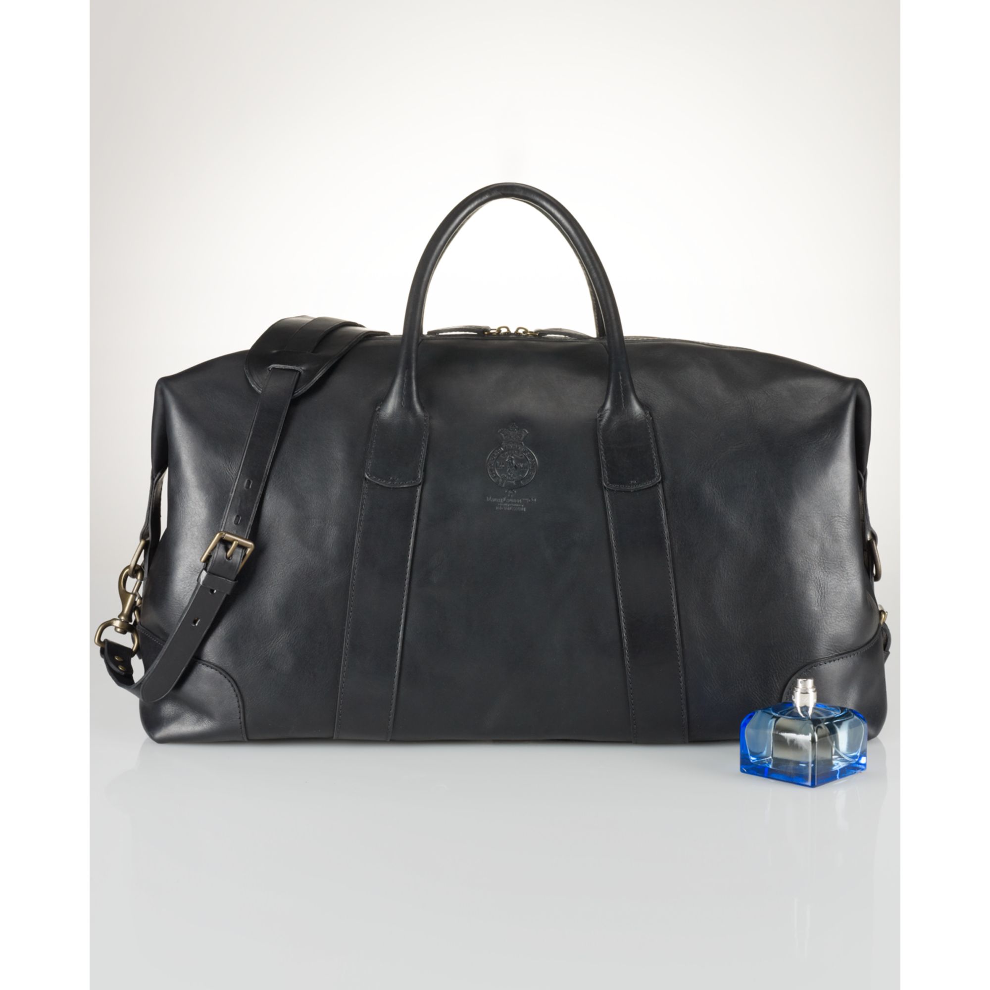 Polo Ralph Lauren Core Leather Duffle Bag in Black for Men | Lyst
