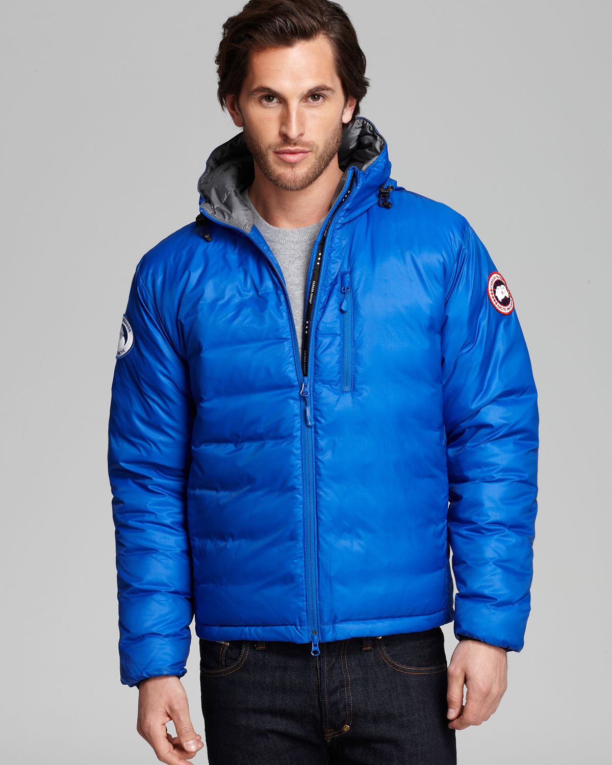 Canada goose Lodge Hoodie Down Jacket in Blue for Men | Lyst