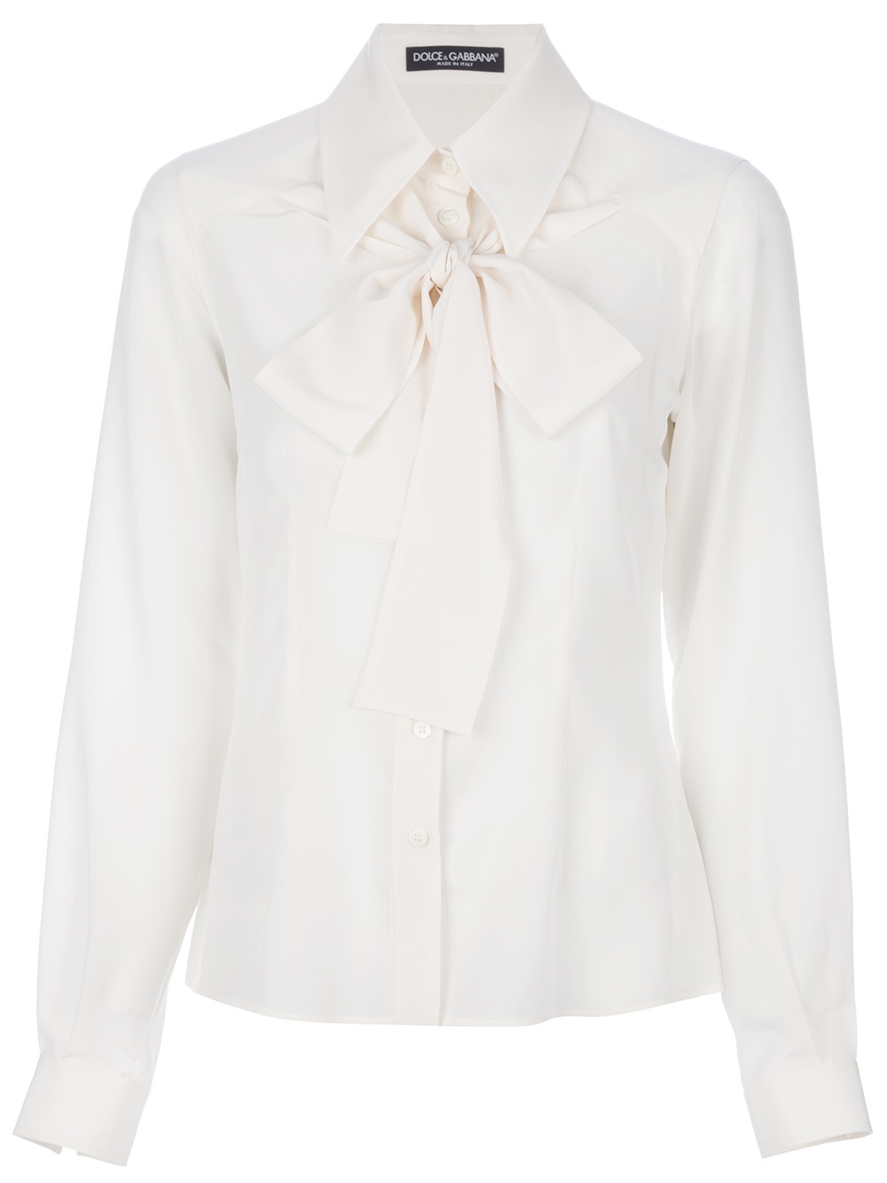 Lyst - Dolce & Gabbana Pussy Bow Shirt in White