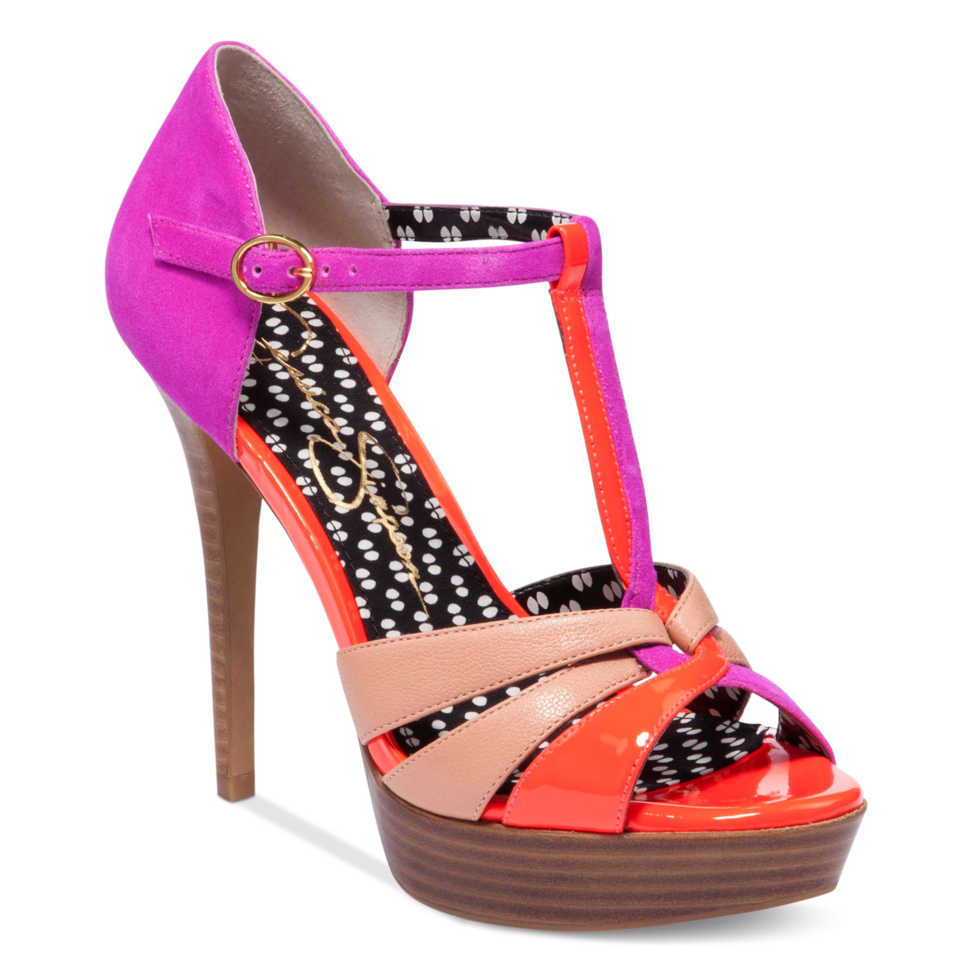 Jessica Simpson Bentley Platform Sandals in Pink (Hot Pink Combo) | Lyst