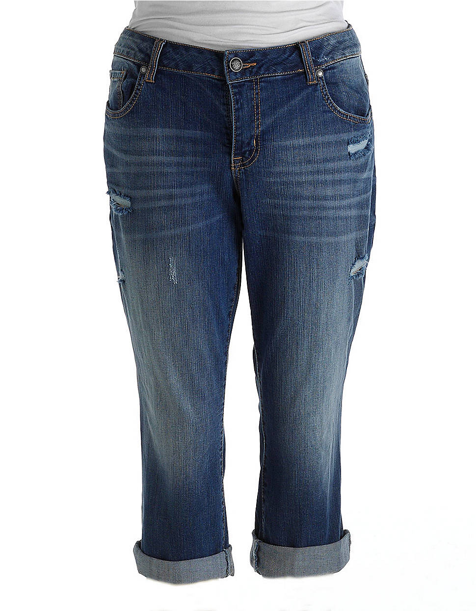 Jessica Simpson Womens Plus Roe Clam Digger Jeans in Blue | Lyst
