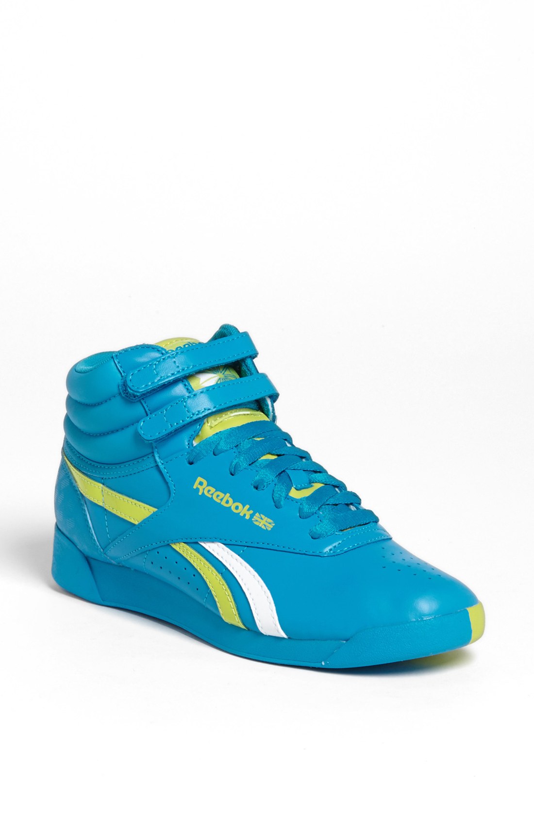Reebok Fs Hi Splitz High Top Sneaker in Blue (Blue/ Sonic Green/ White ...