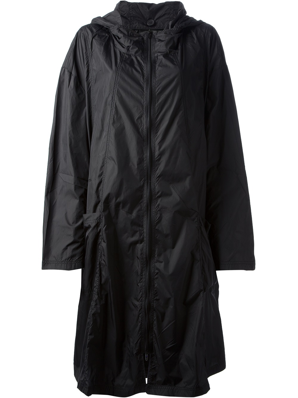 Lyst Rundholz Hooded Raincoat in Black
