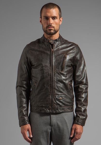 Scotch & Soda Leather Biker Jacket in Black in Black for Men | Lyst