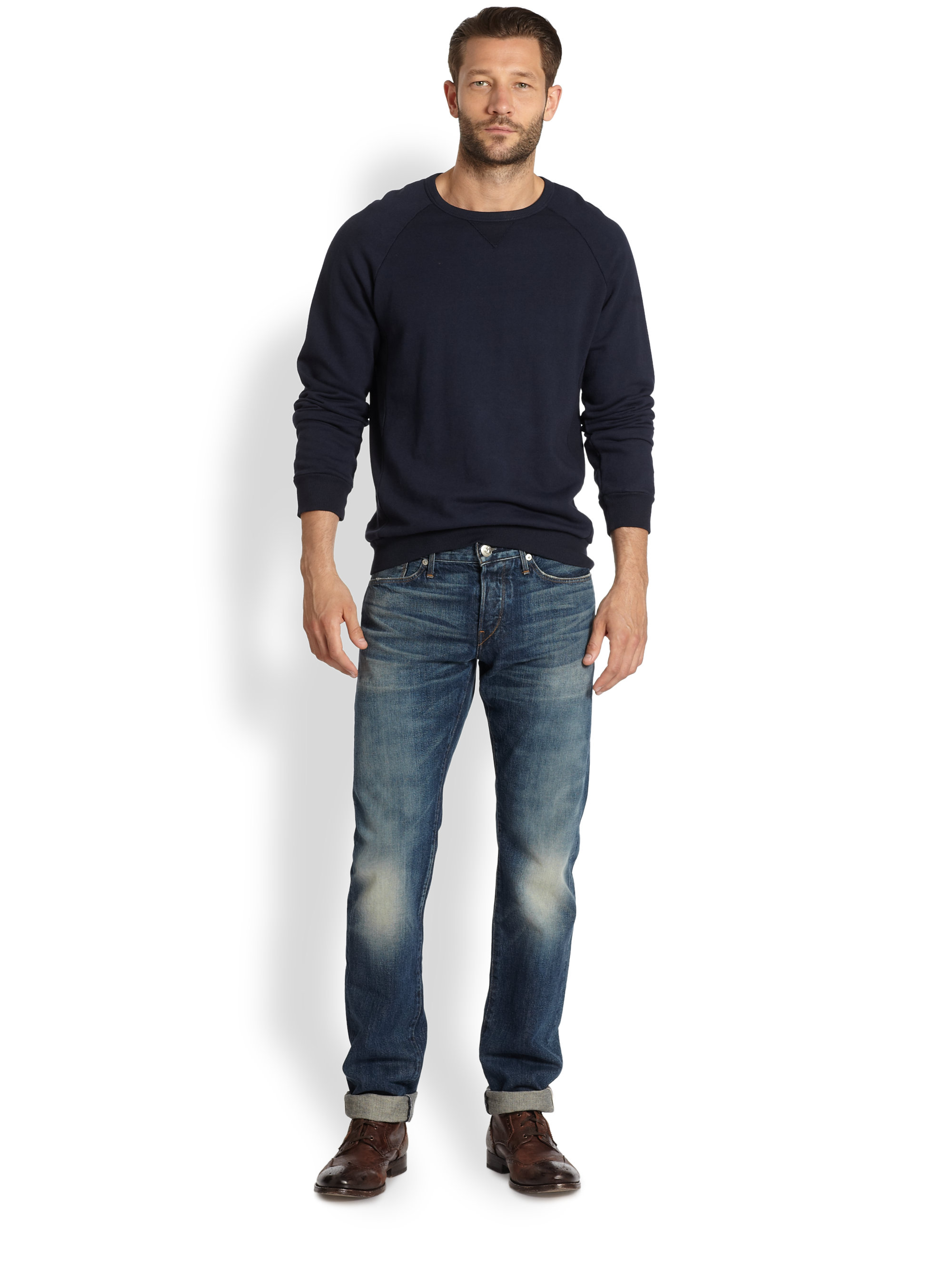 Lyst - 3x1 M4 Vestry Straight-Leg Jeans in Blue for Men