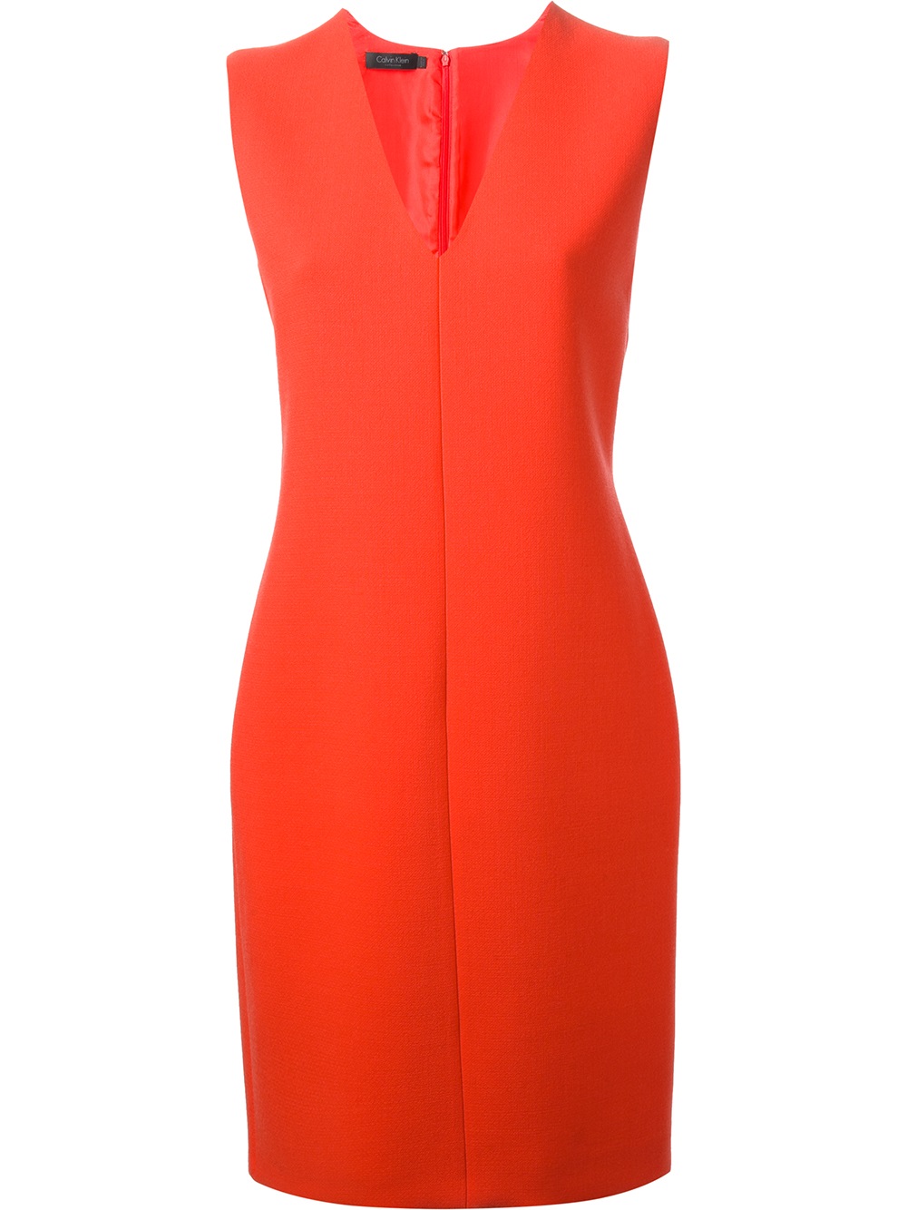 Calvin Klein Sleeveless Dress in Orange (red) | Lyst