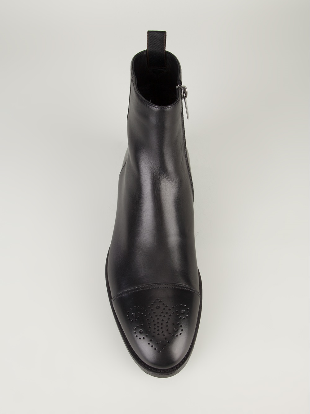 armani Armani Brogue Detail Boot in Black for Men Lyst