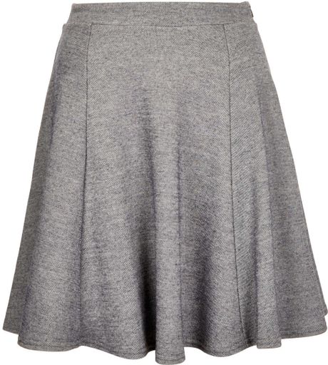Topshop Skater Skirt By Annie Greenabelle in Gray (NAVY BLUE) | Lyst