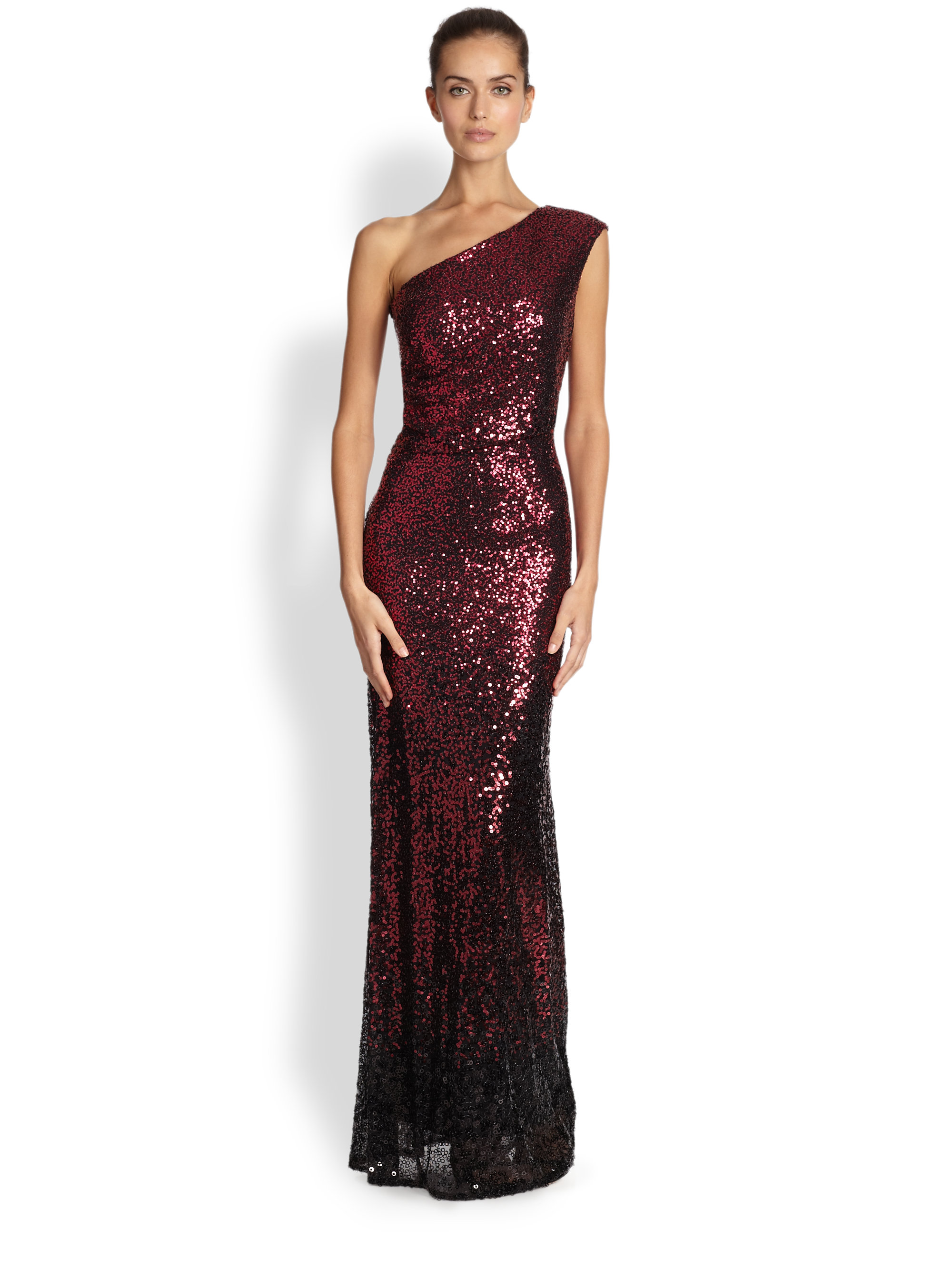 red ombre gown