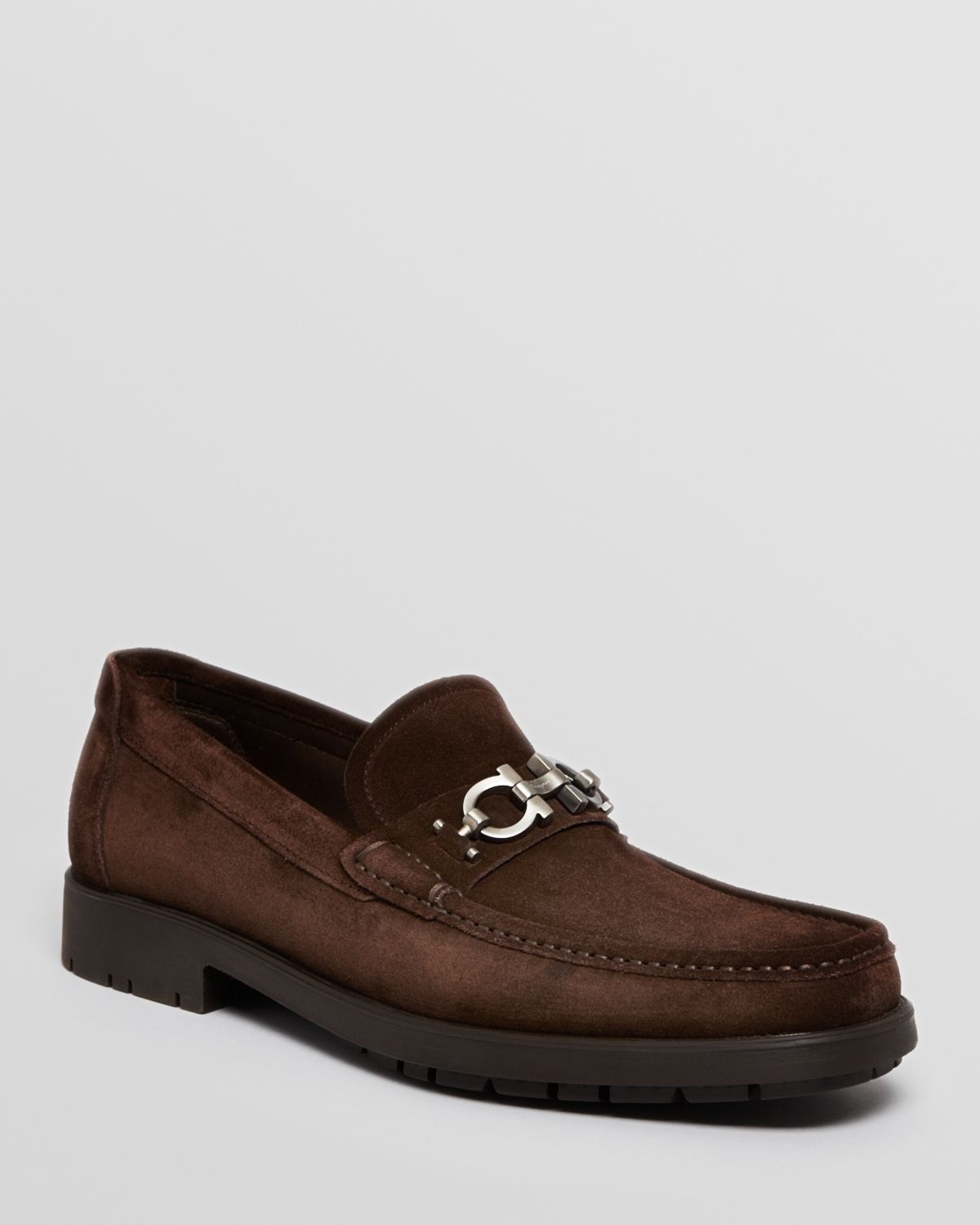 Ferragamo Master Suede Loafers In Brown For Men - Lyst