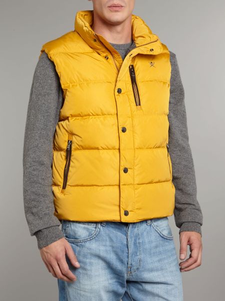 Hackett Classic Gilet in Yellow for Men | Lyst