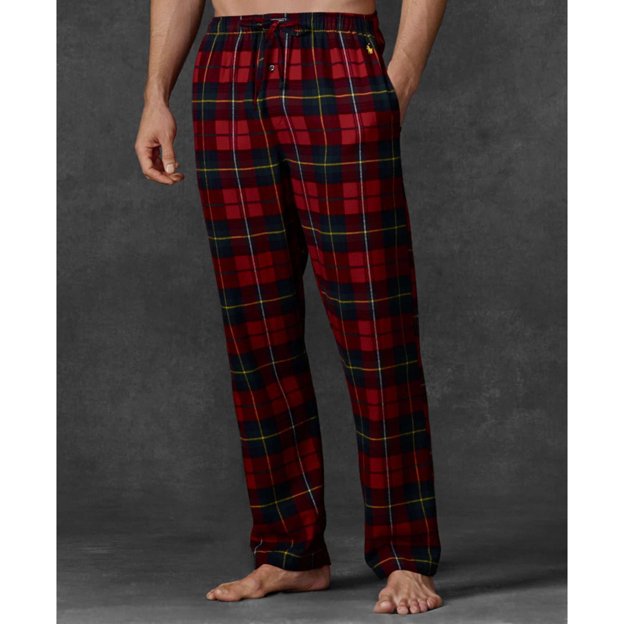 Ralph Lauren Plaid Flannel Pants in Red for Men (Macneil) | Lyst