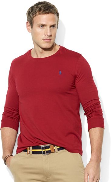 Ralph Lauren Classic-fit Long-sleeve Pocket Crew Neck Cotton Jersey T ...