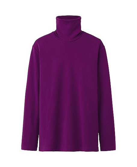 Uniqlo Soft Touch Turtle Neck Long Sleeve T Shirt in Purple for Men | Lyst