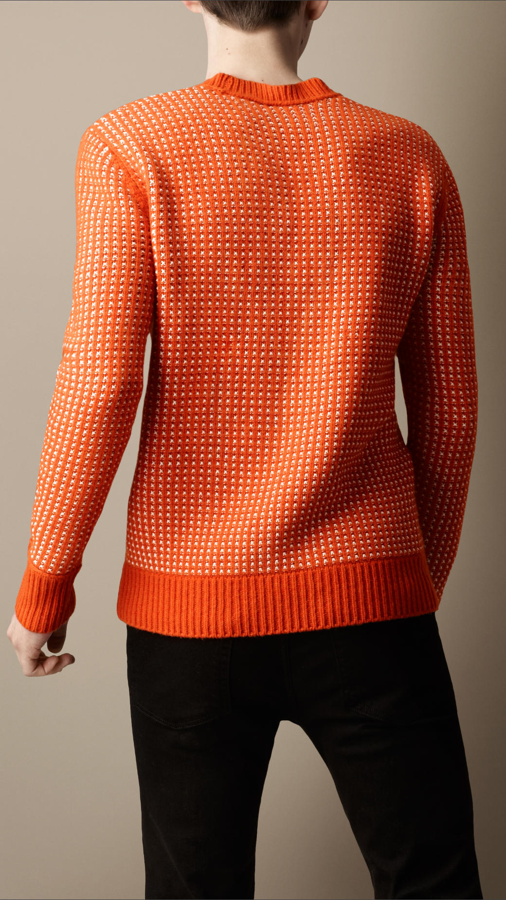 Lyst - Burberry Engineered Waffle Stitch Sweater in Orange for Men