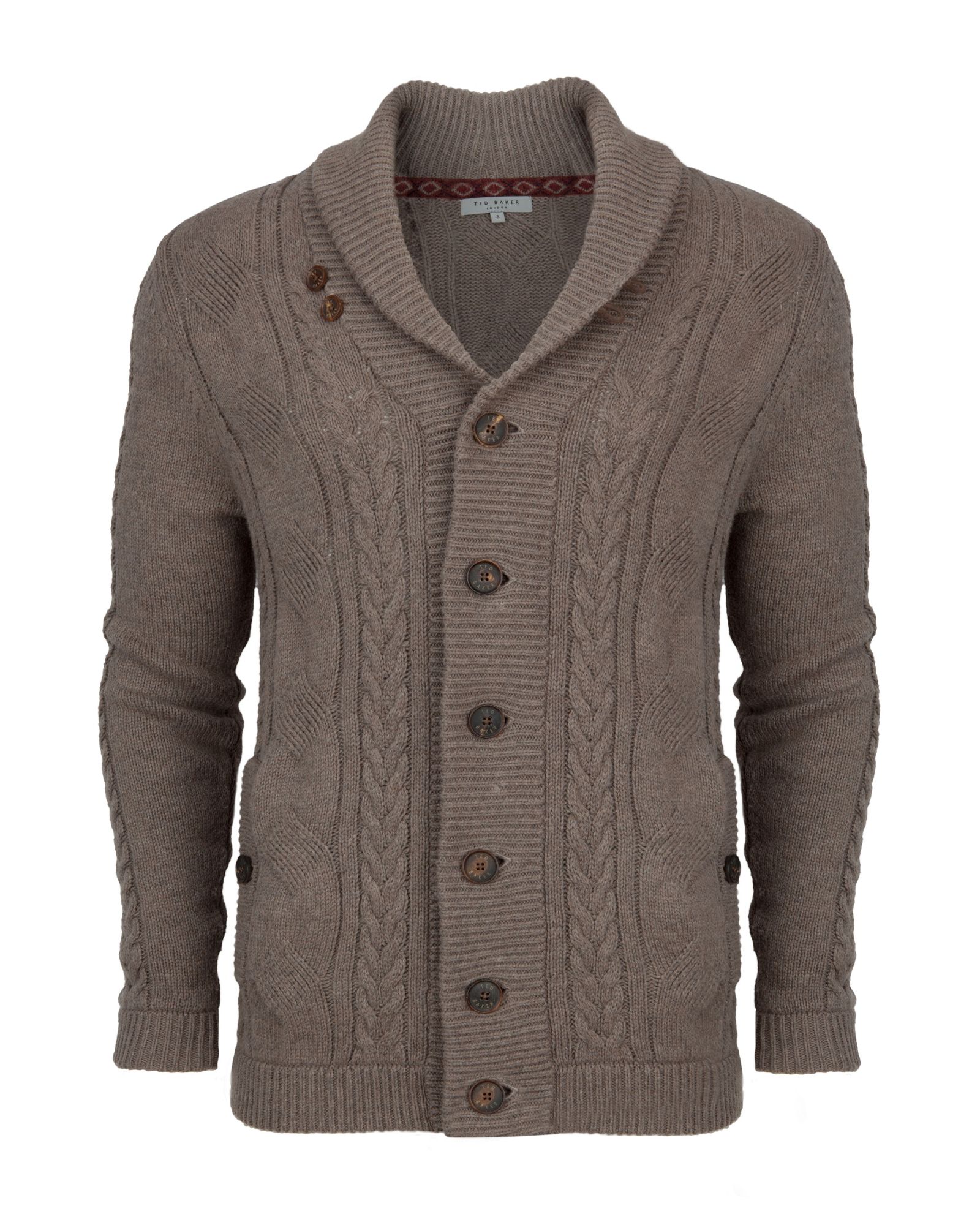 Ted Baker Jowalk Button Cardigan in Brown for Men (Natural) | Lyst