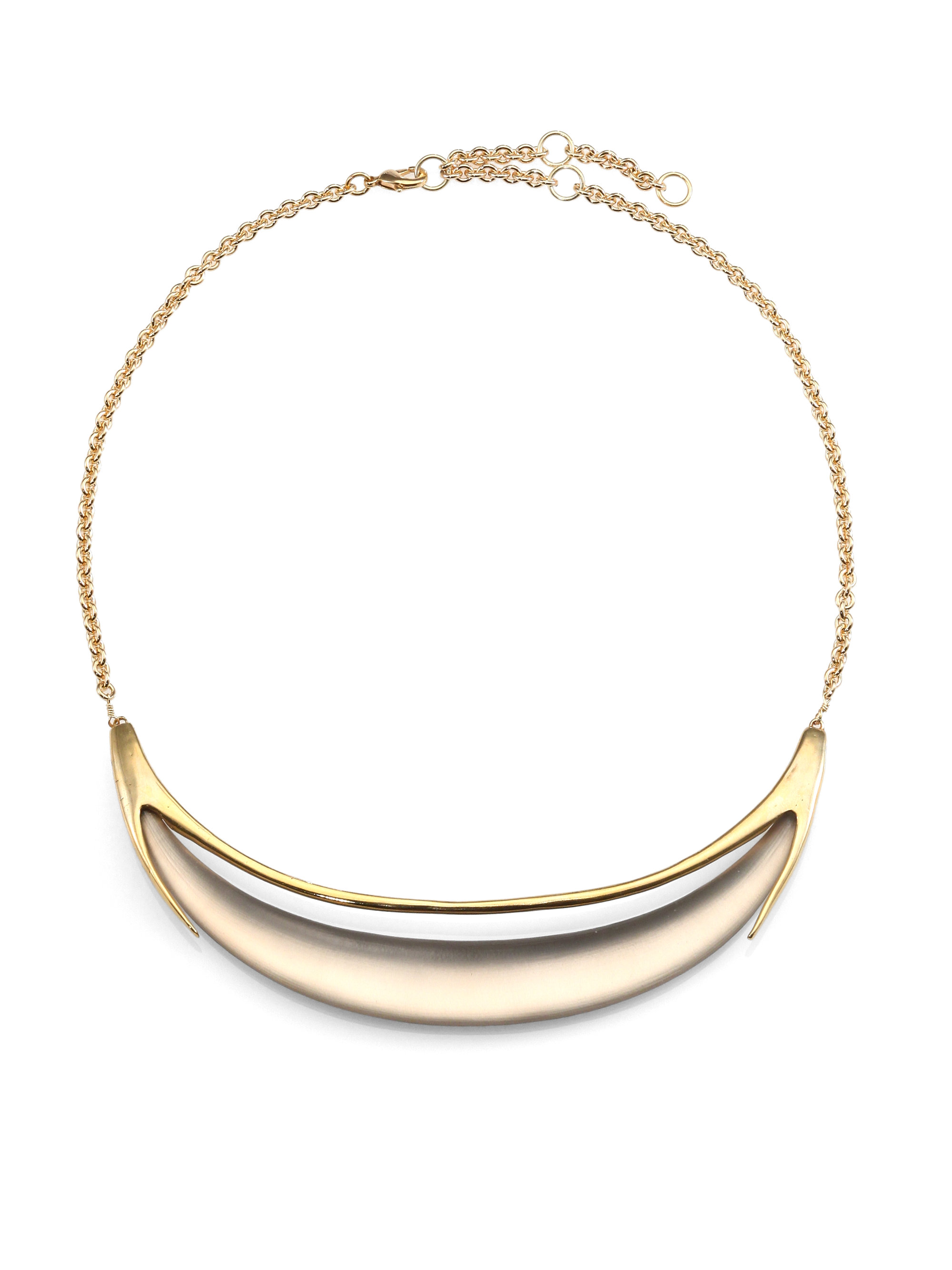 Lyst - Alexis Bittar Lucite Crescent Necklace in Metallic