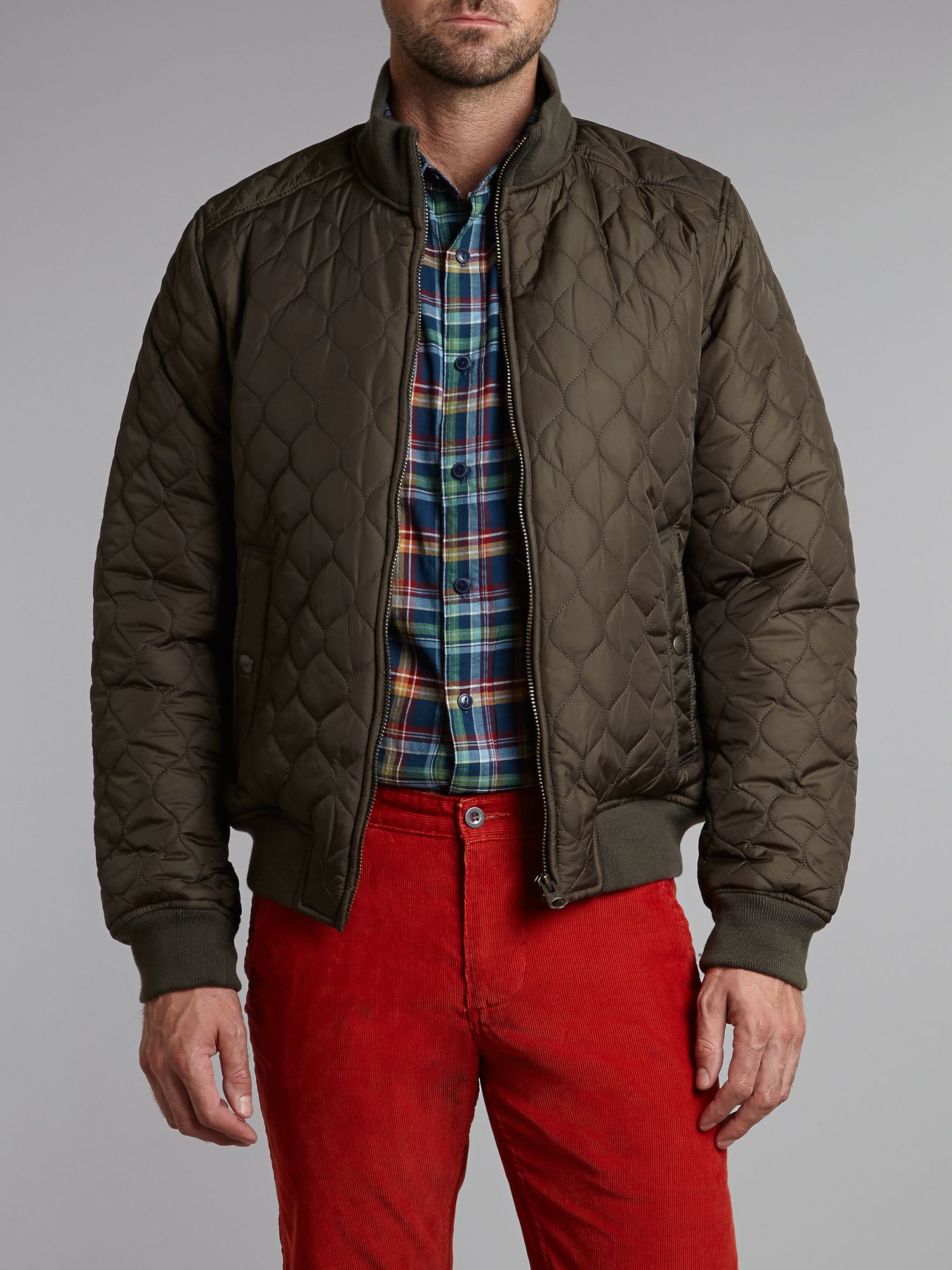 Dockers Nylon Quilted Bomber Jacket in Green for Men | Lyst
