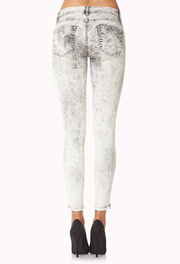 acid wash skinny jeans