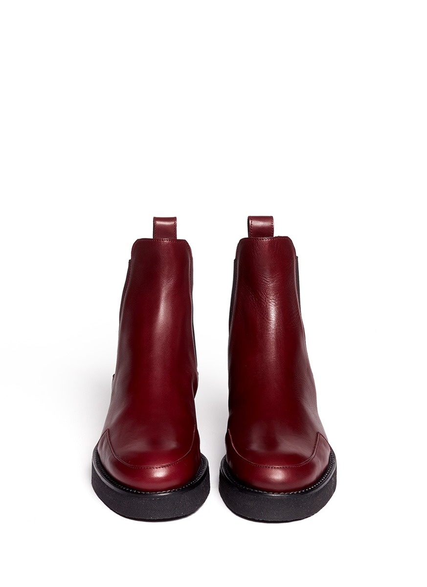 red platform chelsea boots