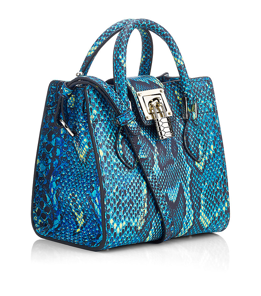 Roberto cavalli Mini Florance Bag with Python Print in Blue | Lyst