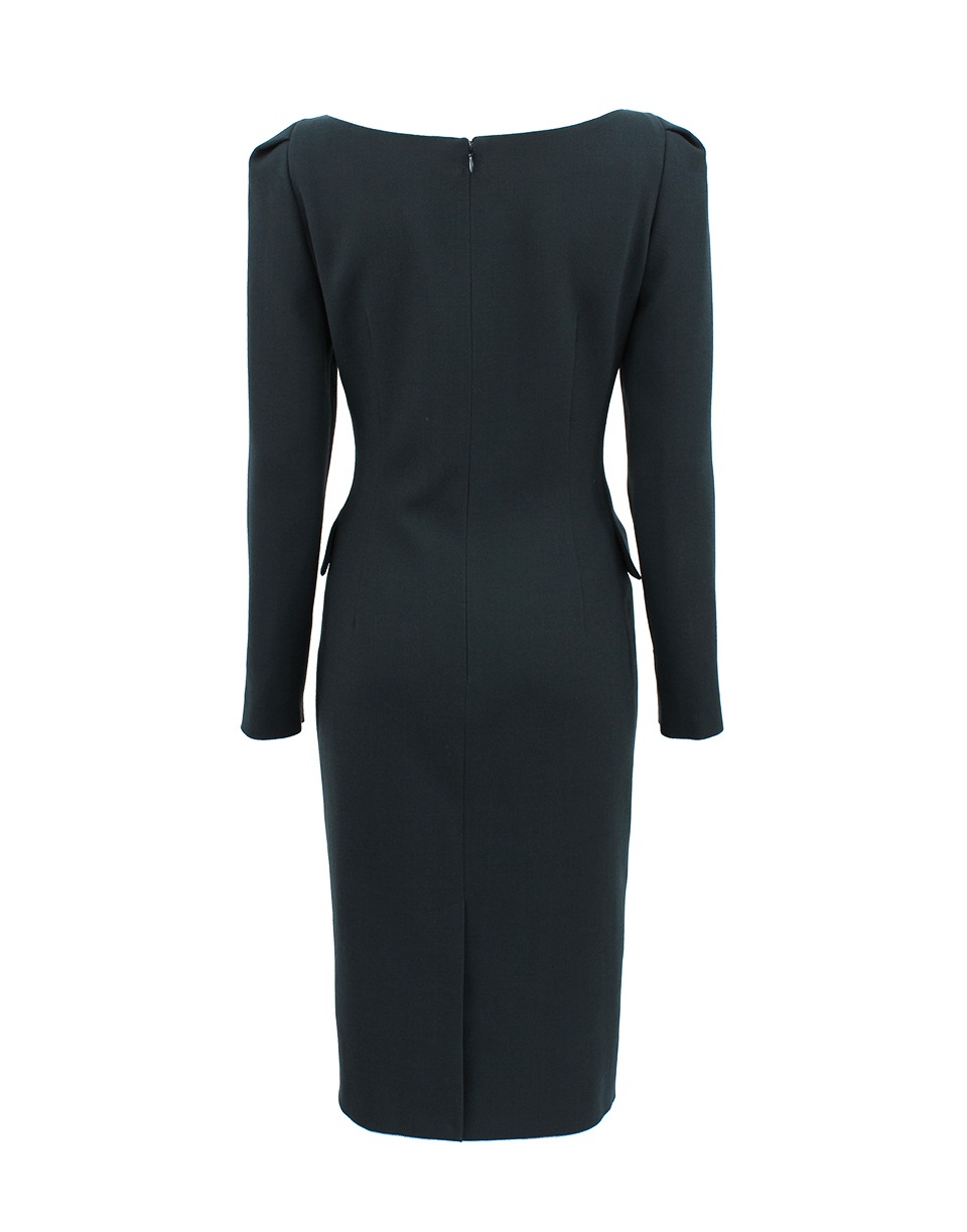 Alexander McQueen Long Sleeve Seam Detail Square Neck Dress in Black - Lyst