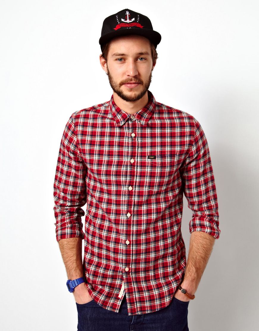 Lyst - Cheap Monday Lee Shirt Flannel Check Slim Fit in Red for Men