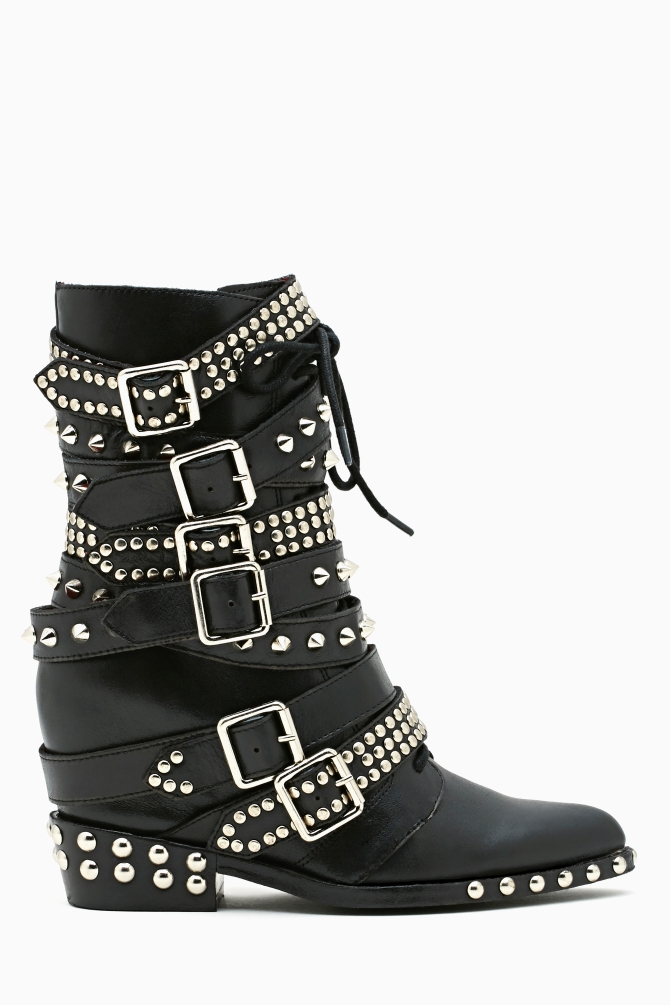 studded flat boots