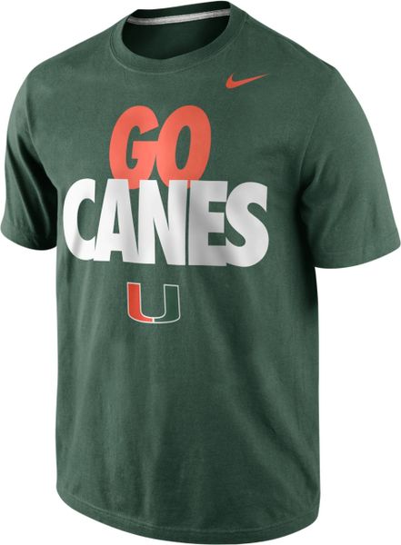 Nike Go Canes Miami T-Shirt in Green for Men | Lyst