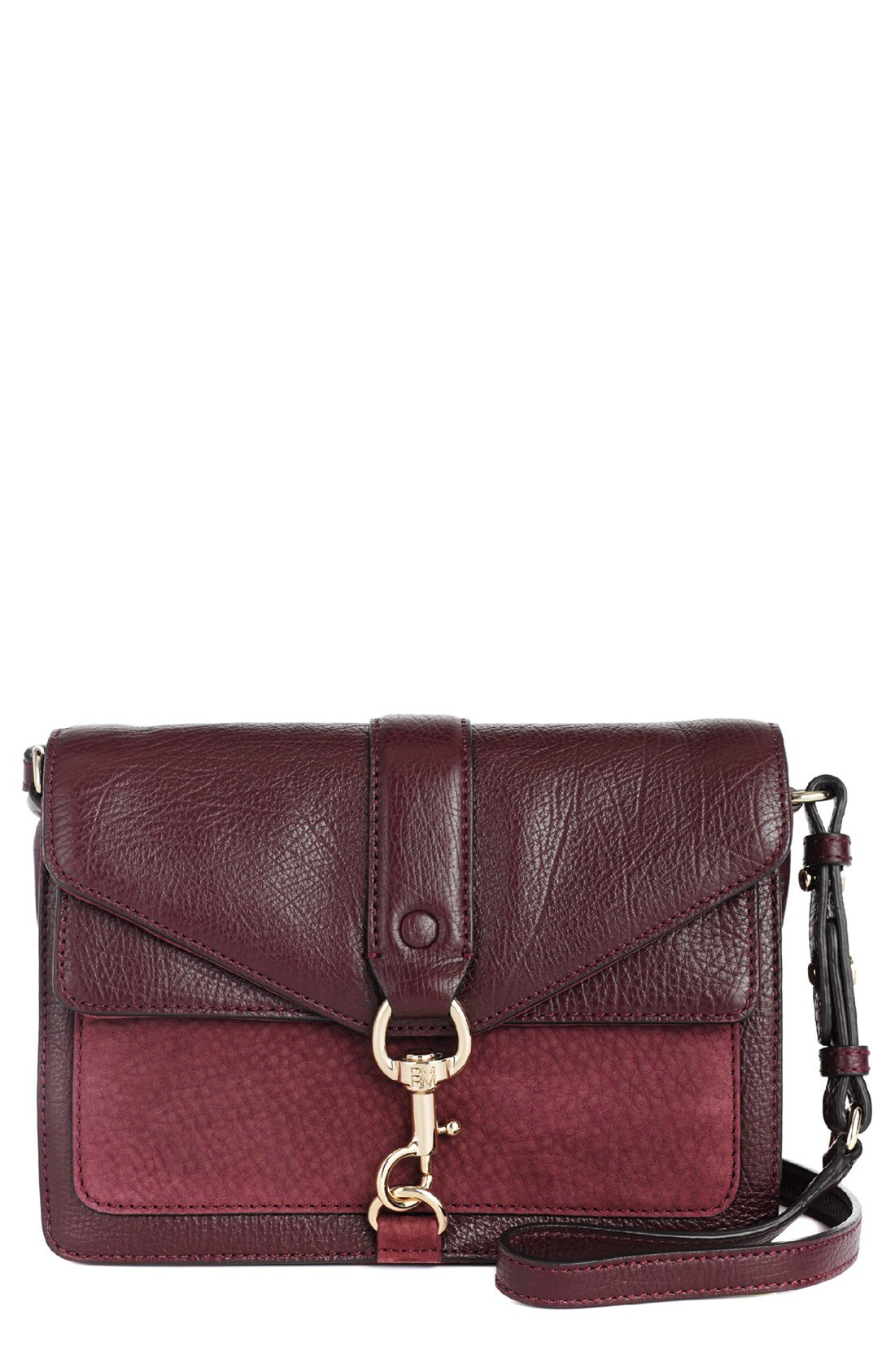 Rebecca Minkoff Hudson Moto Mini Crossbody Bag in Red (Port) | Lyst