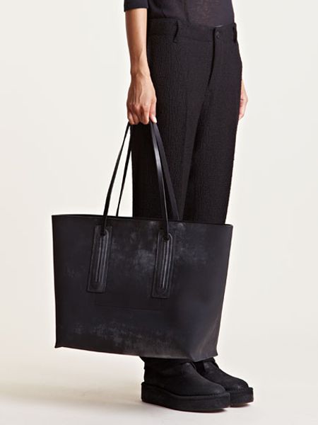 Rick Owens Womens Oversized Leather Shopper Bag in Black | Lyst
