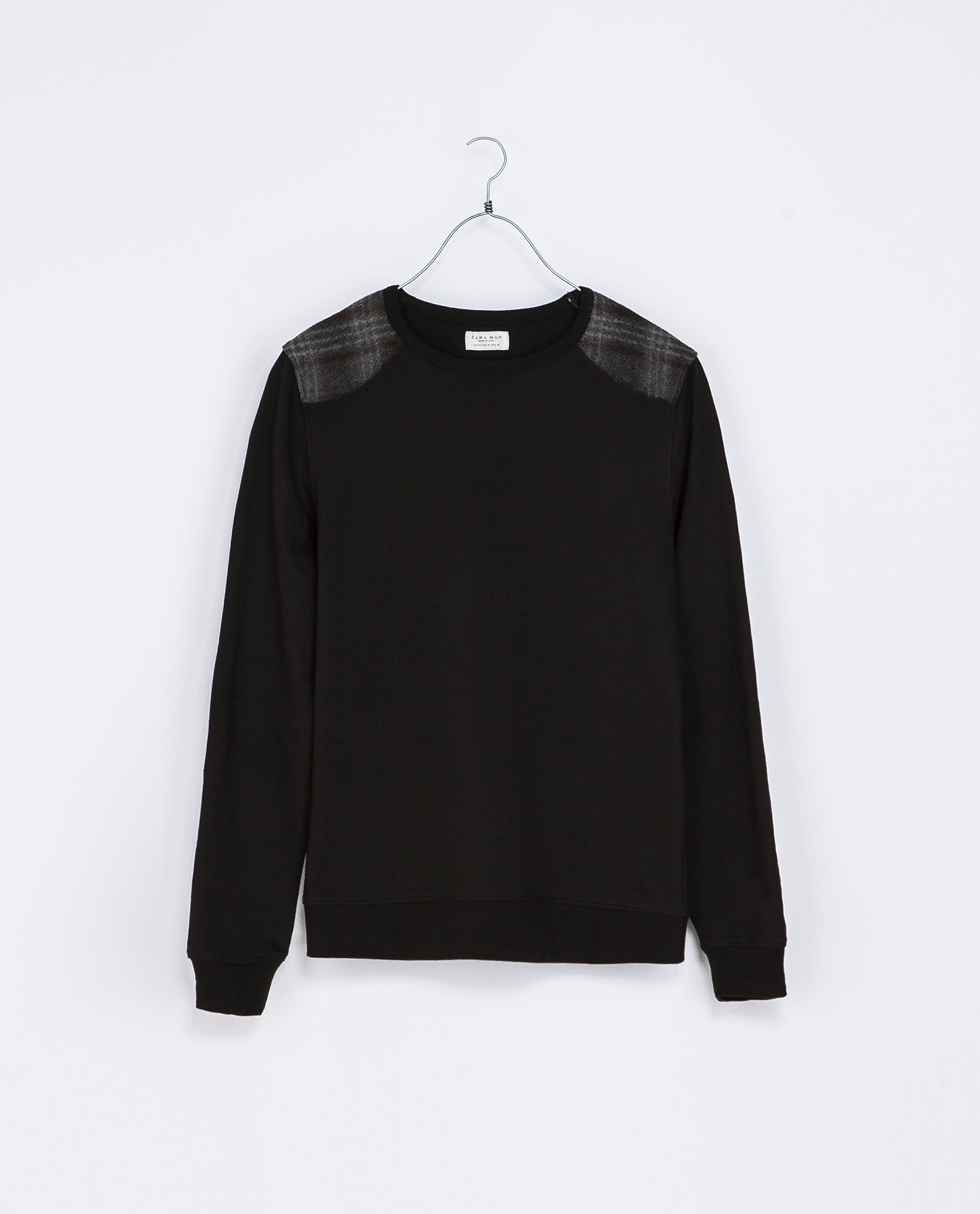 Zara Sweater with Contrasting Shoulder Pads and Elbow Patches in Black for Men Lyst