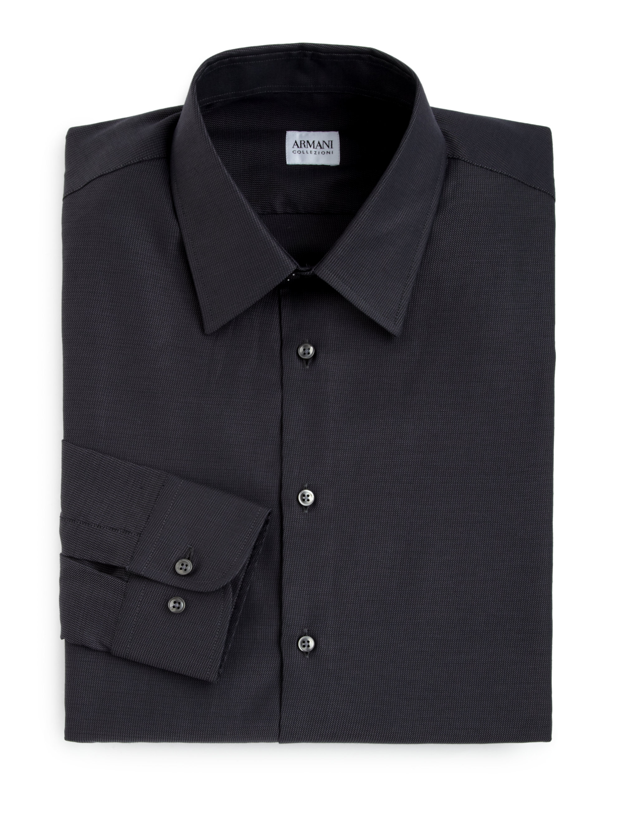 Lyst - Armani Micro Dot Cotton Dress Shirt in Gray for Men