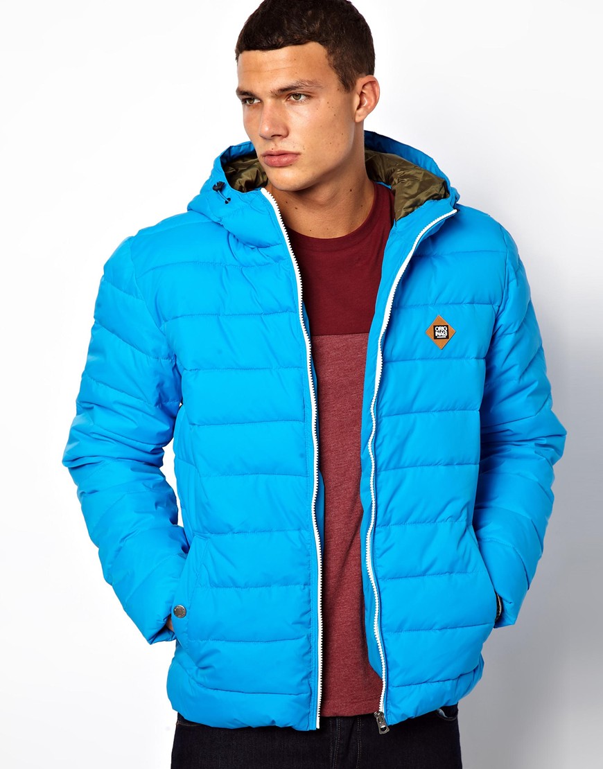 Asos Jack Jones Hooded Panel Jacket in Blue for Men | Lyst