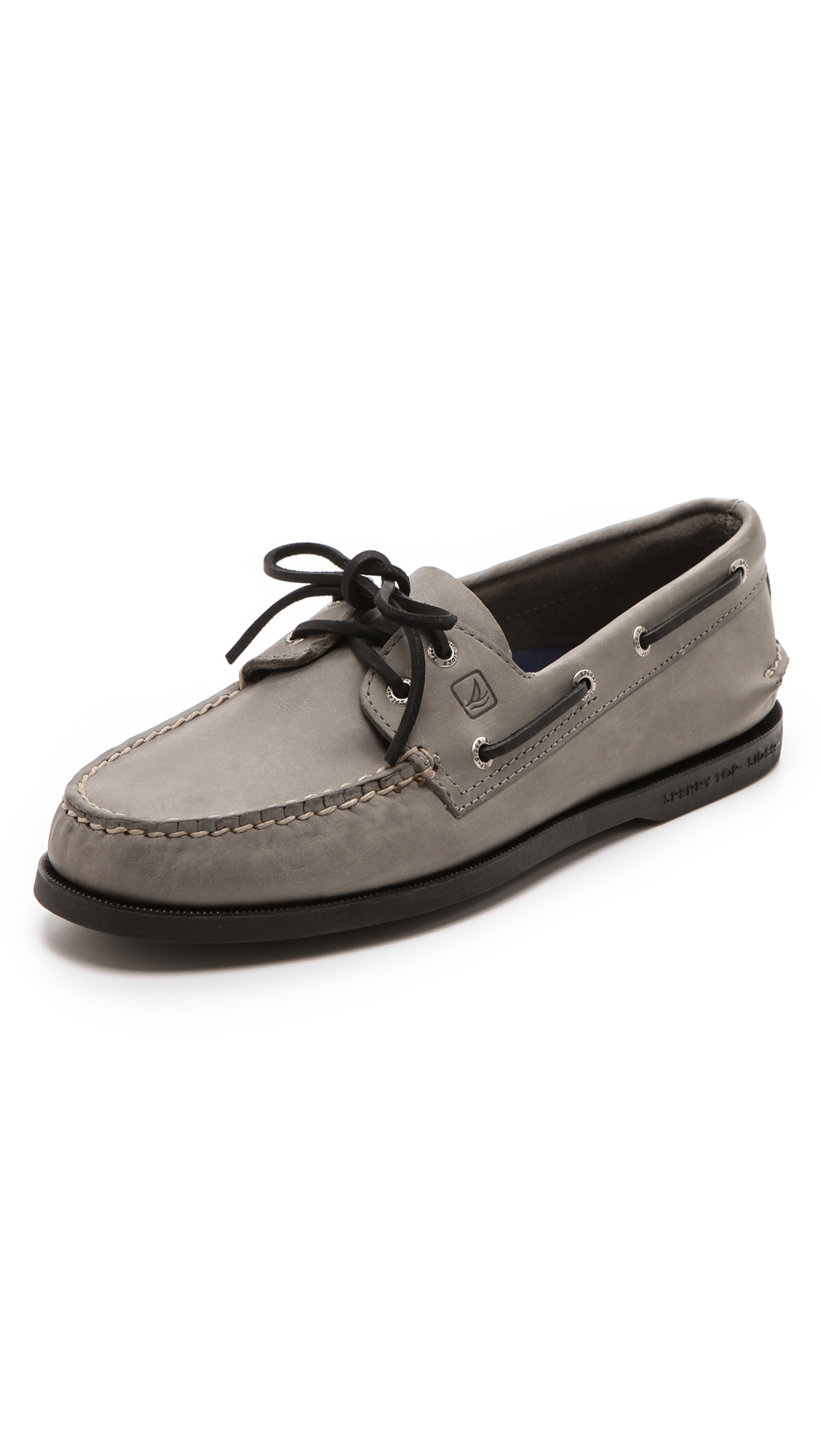 Lyst - Sperry Top-Sider A/O Classic Boat Shoes On Black Sole in Gray ...