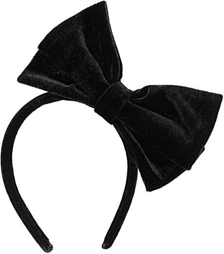 Topshop Black Velvet Bow Alice Band in Black - Lyst