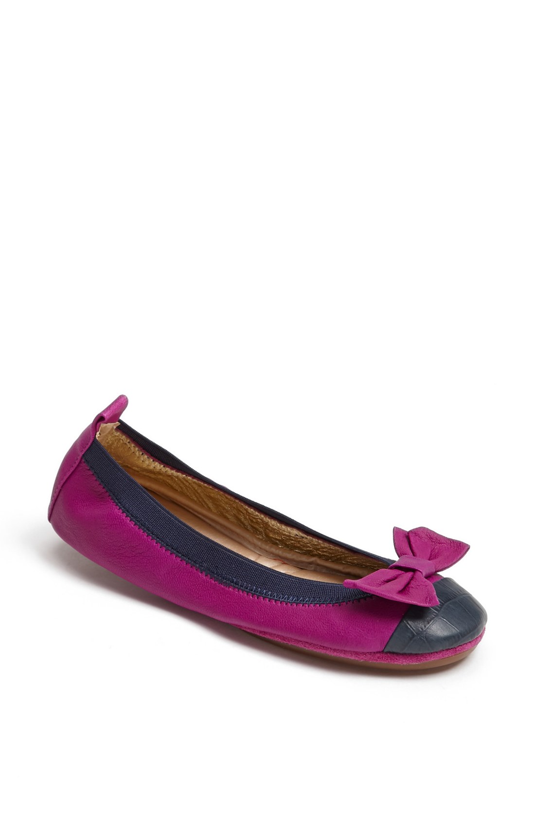 Yosi Samra Cap Toe Foldable Ballet Flat in Purple (Orchid/ Midnight) | Lyst